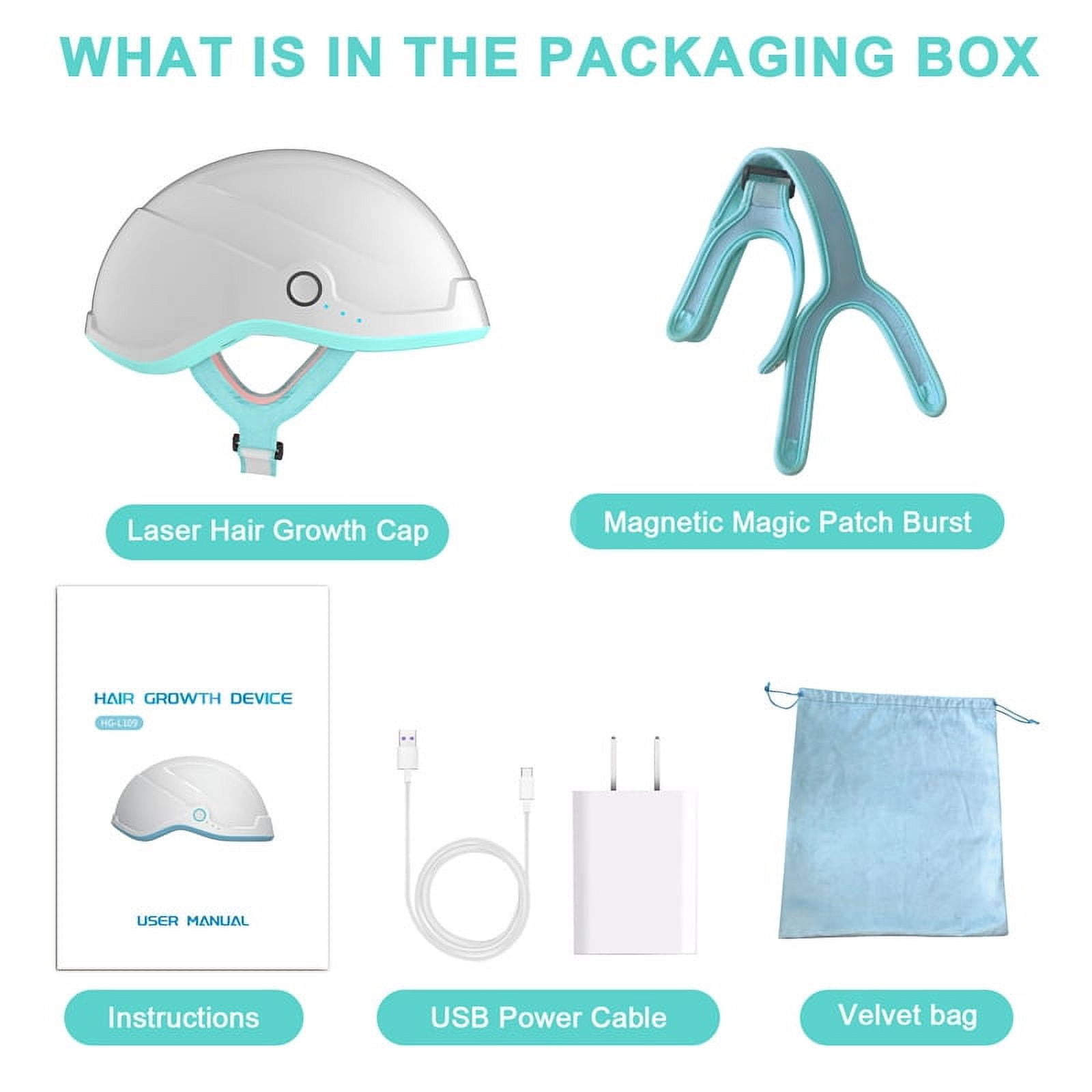 LaseLocks Red Light Cap - 109 L-a-s-e-r Beads (650nm) - Rechargeable with 3800mAh Battery Capacity - Stylish & Functional Accessory,Give a Unique Massage to The Scalp