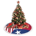 thumbnail image 6 of Christmas Tree Skirt America Texas Flag Xmas Tree Skirt with Tassels Christmas Holiday Decoration 30", 6 of 6