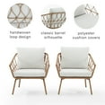 thumbnail image 4 of Crosley Furniture Juniper 2Pc Indoor/Outdoor Wicker Armchair Set Creme/Natural - 2 Armchairs, 4 of 11