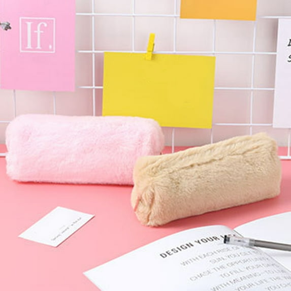 D-GROEE Fashion Soft Velvet Student Pen Pencil Case Coin Purse Key Pouch Cosmetic Makeup Bag Travel Multifunction Storage Organizer