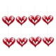 thumbnail image 2 of Guirnalda de corazones de papel (8 piezas), decoraciones colgantes en forma de corazón, corazón con purpurina 3D rojo, 2 of 9