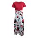 thumbnail image 4 of ICHUANYI Clearance Fashion Women Short Sleeve Floral Boho Printing Long Dress Ladies Casual Dress(Red, M) ICHUANYI WER2023080908837, 4 of 6