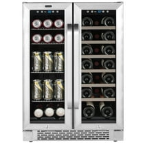 Whynter BWB-2060FDS/BWB-2060FDSa 24″ Built-In French Door Dual Zone 20 Bottle Wine Refrigerator 69 Can Beverage Center