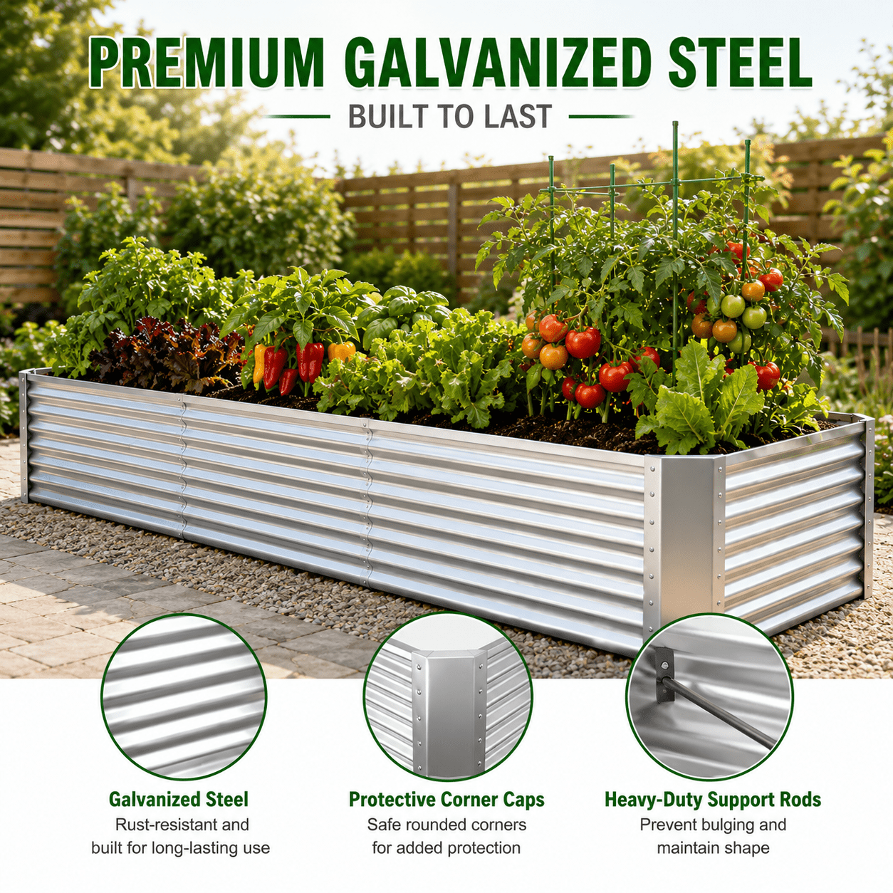 Galvanized Raised Garden Beds Outdoor 1 Pack 8×2×2ft UNTIMATY Metal Raised Garden Bed for Gardening Gifts, Galvanized Steel Planter Box for Vegetables, Silver