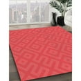 thumbnail image 3 of Ahgly Company Tapis Rectangulaire Rouge Lavable en Machine, 5 Pieds x 7 Pieds, 3 of 7