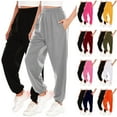 thumbnail image 2 of ctdiral Womens Sweatpants 2 Pack Casual Baggy Active Jogger Soft Lightweight Tapered Pants with Pockets Fall Soft Comfy Sweat Pants with Pockets Hot Pink XXL, 2 of 3