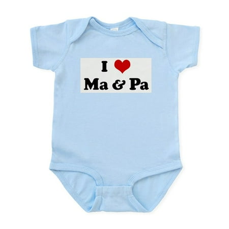 

CafePress - I Love Ma & Pa Infant Bodysuit - Baby Light Bodysuit Size Newborn - 24 Months