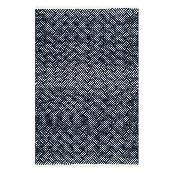 SAFAVIEH Boston Donnchad Striped Cotton Area Rug, Navy, 8' x 10'