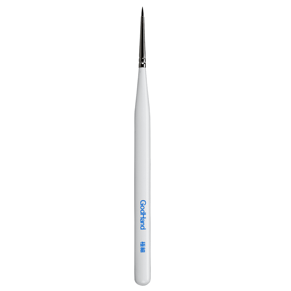 GodHand EBRSUP-HS Brushwork Softest Hobby Extra Fine Point Paint Brush Short w/ Cap