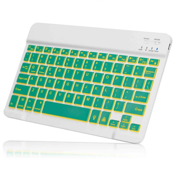 UX030 Keyboard with Background RGB Multi Device slim Rechargeable Keyboard Bluetooth 5.1 and 2.4GHz Stable Connection Keyboard for iPad, iPhone, Mac, iOS, Android, - Walmart.com