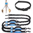 thumbnail image 1 of FrostHike Laisse Double pour Chien Mains Libres, Laisse de Taille avec Élastique Rétractable, Ceinture de Taille Réglable, Poignée Double Durable et Coutures Réfléchissantes pour Chiens Moyens et Grands Marche Course Randonnée, 1 of 5