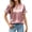#0050-Pink, variant on Karight Womens Satin V Neck Short Sleeve Blouse with Rolled Cuffs Casual Dressy Top for Date Night Office Wear