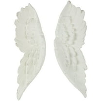 DecMode White Magnesium Oxide Carved Wings Bird Wall Decor (2 Count)