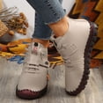thumbnail image 5 of Dakaela Women's Leather Ankle Boots with Arch Support Comfortable Hand-Stitched Soft Sole Slip On Chukka Booties High Top Sneakers with Hook and Loop Size 6-9, 5 of 8