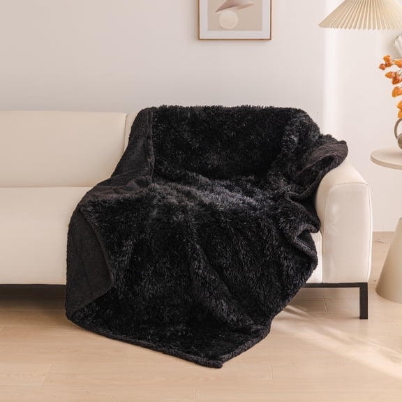 Zhuge Washable Pet Sleeping Mat & Throw Blanket for Small/Medium Dogs, Puppies & Cats, Couch Cover Protection with Soft Fleece, 70*50cm, 1 Piece-Black
