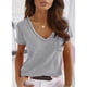 thumbnail image 2 of Camiseta Con Cuello En V Para Mujer, Manga Corta, Bolsillo Frontal, Algodón Suave, Casual, Cuello En V, Amigable Con La Piel Para El Trabajo ANGGREK Cocina, Decoración y Otros, 2 of 5