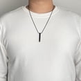 thumbnail image 5 of Colgante de barra para hombre, collar y pulsera de acero inoxidable para hombre y mujer, juego de collar de cadena de serpiente de 3 mm y pulsera de cadena de serpiente, longitud 55 cm, plateado/negro, 5 of 5