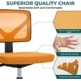 thumbnail image 5 of Armless Desk Wheels Cute Home Office Arms, Ergonomic Adjustable Swivel Rolling Task, Comfy Mesh Mid Back Computer Work Vanity Chair for Small Spaces, Orange, 5 of 16