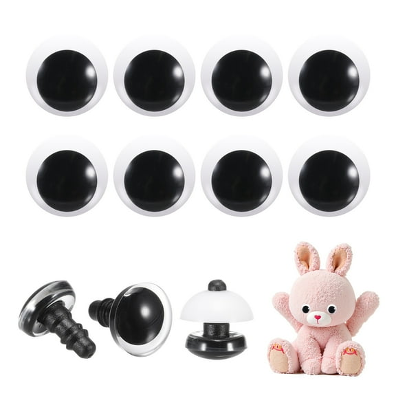 Uxcell 12mm Moon Safety Eyes, 50Pcs Realistic Doll Crocheting Safety Eyes Black