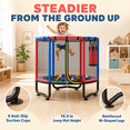 thumbnail image 3 of 55” Toddler Trampoline for Kids with Enclosure, Kids Trampoline, SEGMART Indoor Trampoline, Small Trampolines for Kids, Mini Trampoline with Sandbag, Rings, Ocean Balls, Gifts for Boys, Girls, 3 of 7