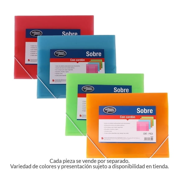 Portadocumentos Wilson Jones con liga varios colores 1 pza