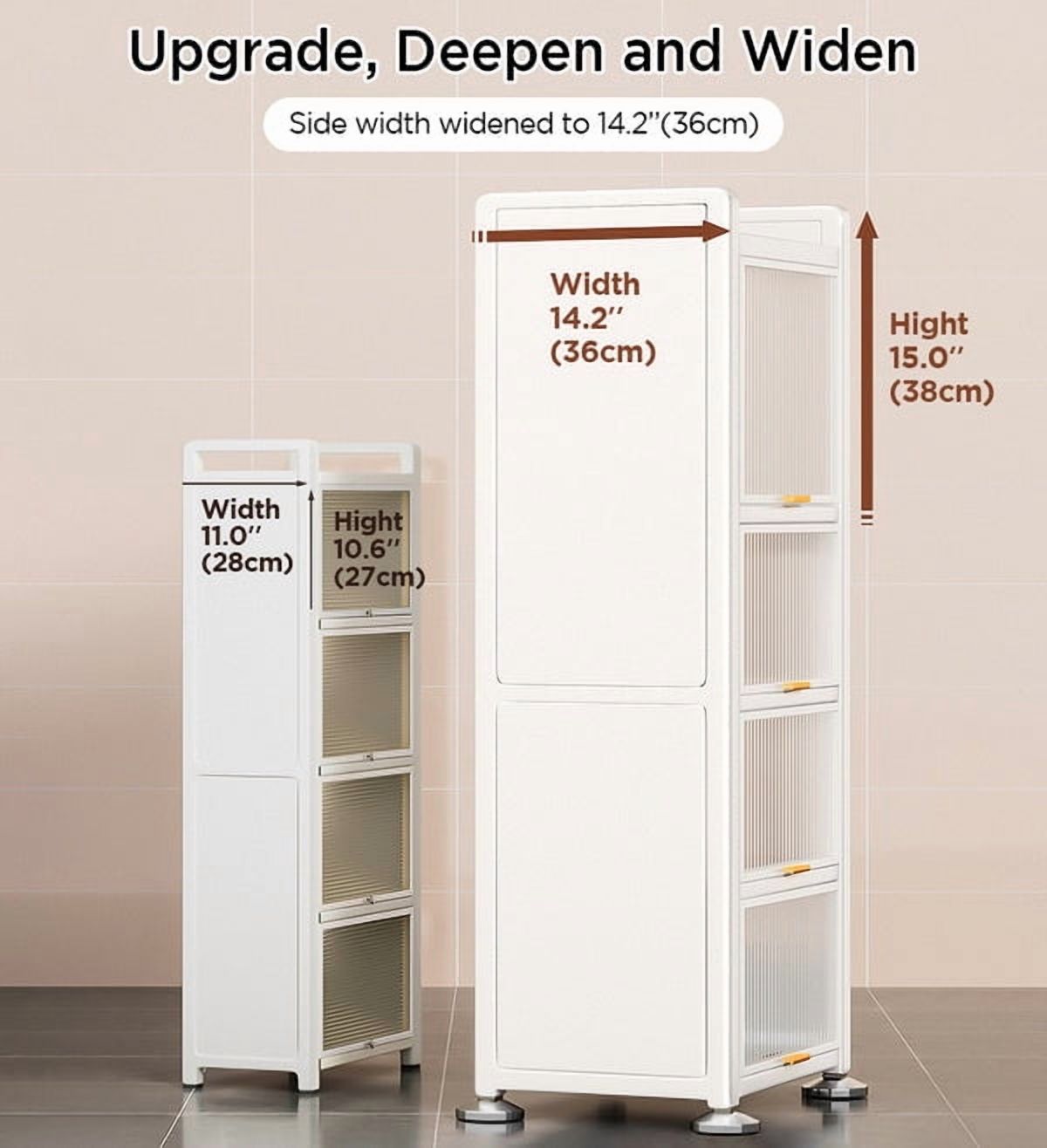 Joybos 5 Tiers Narrow Multifunction Dustproof Metal Kitchen Storage Cabinet