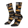 thumbnail image 1 of Balery Yellow Excavator Calcetas Largas con Estampado para Hombre y Mujer – Suaves y Transpirables, Talla Única (US 5-11), 1 of 6