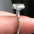 thumbnail image 2 of solitaire jewels 3CT Half Bezel Set Emerald MoissaniteEngagement Ring For Women, 18K White Gold, 2 of 4
