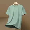 thumbnail image 2 of Dagegui Men's Big and Tall Shirts Green Crew Neck Short Sleeve Tee Summer Basic Pullover Tops Casual Loose Fit T Shirt 1X, 2 of 3