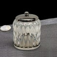 thumbnail image 3 of nu steel GLA330-1 Glacier Q tip Holder, Bathroom Vanity Glass Storage Organiser Canister, Apothecary Jar Swabs, Round Cotton Balls, Rainbow Lustre Finish, 3 of 9