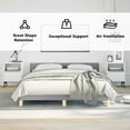 thumbnail image 6 of vidaXL Fabric Queen Platform Bed Frame, Slats Support, Easy Assembly, No Mattress, Light Gray, 6 of 10