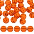 thumbnail image 1 of Lot de 35 Perles de Balles de Sport 12mm Orange Rouge Rondes en Caoutchouc pour Bricolage/bracelet/collier, 1 of 7