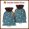 thumbnail image 2 of Rocae Dinosaur on the Beach Vacation Print Christmas Drawstring Linen Gift Bag with Drawstrings Treat Bag Goody Present Bags for Christmas Party Favor, 2 of 8