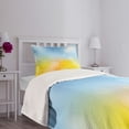 thumbnail image 3 of Ambesonne Yellow and Blue Quilted Bedspread Set 2 Pcs, Autumn Frame, Twin Size, Marigold Pale Blue, 3 of 5