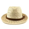 thumbnail image 5 of Unisex Roll‑Up Brim Straw Cowboy Hat Leather Strap Decor Hollow Woven Sun Hat Summer Western‑Style Outdoor Travel Beach Sun‑Shade Headwear For Men Women, 5 of 7