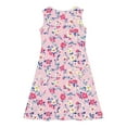 thumbnail image 4 of Spazoro Little & Big Girls A-Line Dress, 2025 New Style Floral Print Crew Neck Sleeveless Summer Dresses for Child Girls Pink Size 5 T, 4 of 7