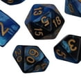 thumbnail image 4 of 7x Polyhedral Dices Smooth D4-D20 polyhedron dices set family for Math Teaching Bar Table Board Games Blue Black, 4 of 7