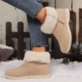 thumbnail image 5 of Aueoeo Womens Winter Flat Boots Furs Snow Boots Ankle Booties Fuzzy Warm Short Boots for Girl Side Zip Boots Beige, 5 of 6