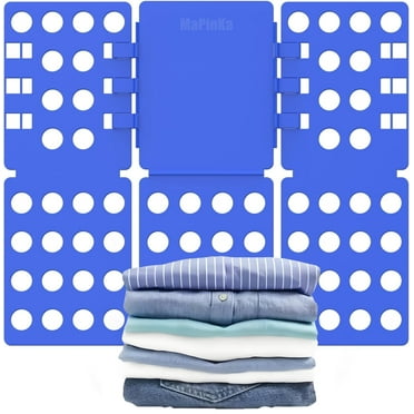 MaPinKa Shirts Clothes Folder - T Shirt Folding Board, Easy and Fast for Kid and Adult to Fold Clothes - Shirt Folder Laundry Organizer Blue