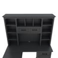 thumbnail image 3 of 65" Farmhouse L Shaped Executive Desk with Drawers, Wood Home Office Corner Desk with Shelves and Cabinet, File Drawer, Storage Cabinet, Rustic Computer Writing Desk, 3 of 7