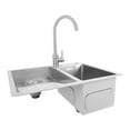 thumbnail image 6 of Modern Silver Laundry Sink, Household Stainless Steel Laundry Sink with Faucet, Laundry Sink with Washboard, 6 of 21