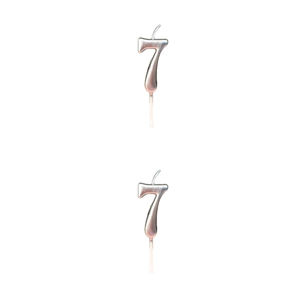 Calcomanía decorativa para pastel Monstrate número 7 en Plata 2Conjunto