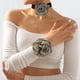 thumbnail image 3 of Pulsera de collar geométrica de moda elegante y romántica con flocado de rosas, 3 of 6
