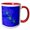 Red/White, variant on 3drose, Tropical Sea Turtles with Flower Shells on a Nautical Map of Islands., 11oz Two-tone Red Mug