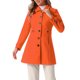 thumbnail image 1 of Abrigo largo clásico de invierno de una sola botonadura para mujer INSPIRE CHIC con bolsillos XS Naranja, 1 of 6