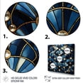 thumbnail image 3 of Designart "Art Deco Elegance in Blue and Gold Tiles II" Abstract Framed Wall Art Decor - Modern Blue Abstract Geometric Entryway Framed Wall Art, 3 of 6