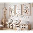 thumbnail image 4 of Hieng Nursery Wall Art Print Wildflower Poster Pictures 3 Pieces Floral Botanical Canvas Painting for Girls Room Nursery Decor With Inner Frame, 4 of 6