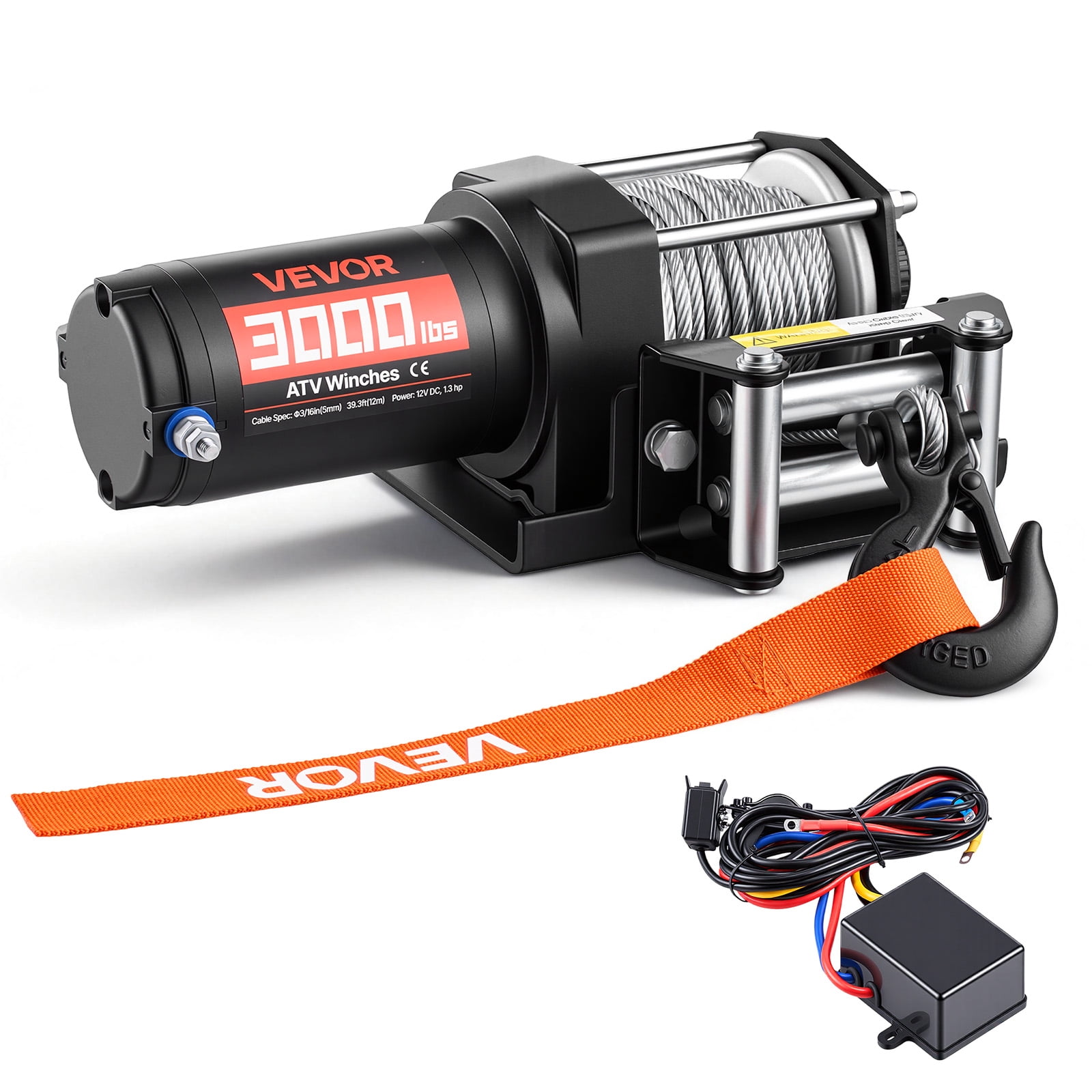 Ktaxon 4500lb Electric Winch with Synthetic Rope, 12V DC ATV UTV