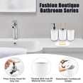 thumbnail image 2 of Bathroom Accessory Set, 4 pcs Shatter-Resistant Resin Bathroom Accessories Set Include Lotion Soap Dispenser Toothbrush Holder Soap Dish Modern Bathroom Decor, Gift for Home (Beige 4pcs), 2 of 7
