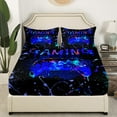 thumbnail image 3 of Erosebridal Twin Gamer Bedding Sets Gaming Fitted Sheet Teens Video Gamer Room Decor,Gamepad Controller Gamer Bed Sheets Black Royal Blue Tie Dye Bed Set, 3 of 6